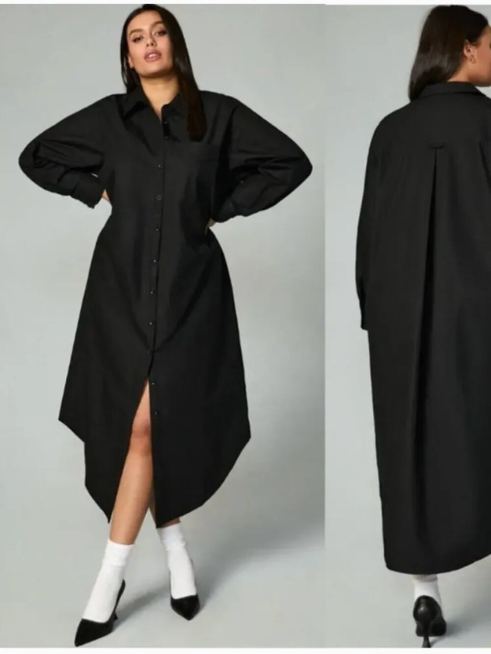Anthropologie Maeve Long Button up Maxi Dress Black XS